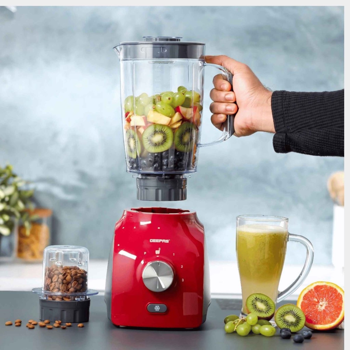 Geepas 600W 2 In 1 Blender - Stainless Steel Blades
