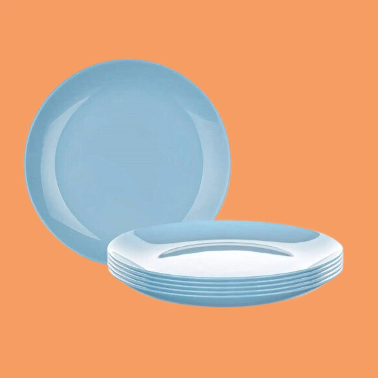 Luminarc 6 Pieces Of Luminarc Round Plain Design Dinner Plates – Blue