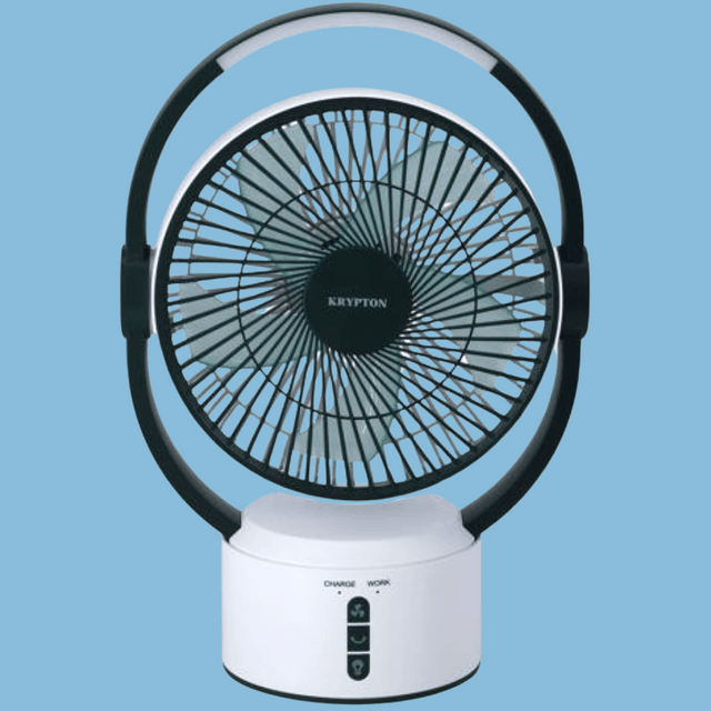 Krypton 8" Rechargeable Fan with LED Light - Portable Cooling - KNF6293N
