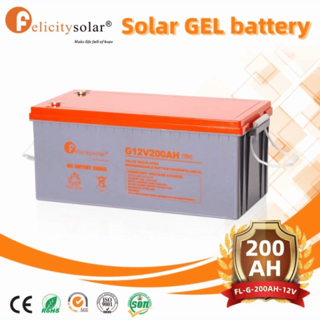 Felicity 12V 200Ah GEL Battery (2.4kWh) G12V200AH, Sealed VRLA, 522x240x219mm