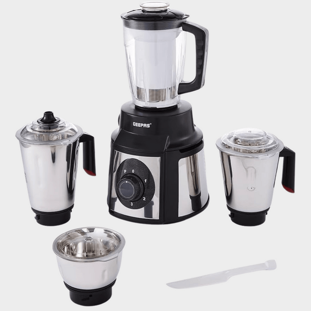 Geepas 5-In-1 Mixer Grinder - 1000W Copper Motor & Stainless Steel Jars - GSB5457N