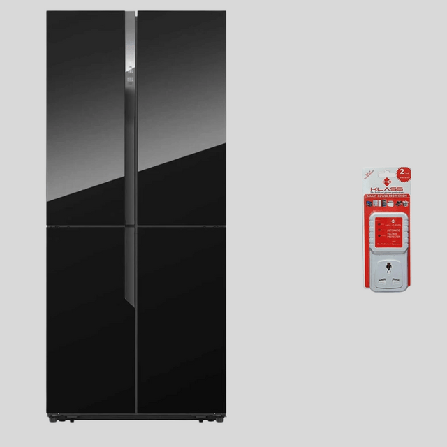 Hisense 610L Fridge, 4 Door Refrigerator, Black Mirror