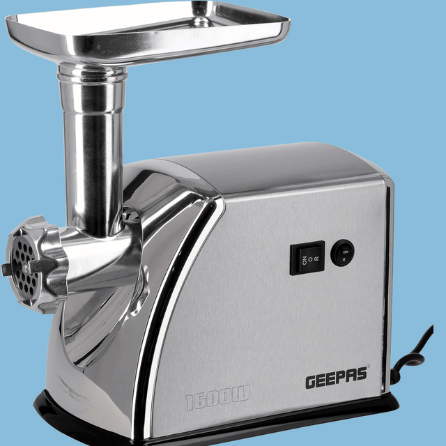 Geepas Stainless Steel Meat Grinder 1600W - High-Performance Grinding, Model GMG1909 (Silver)