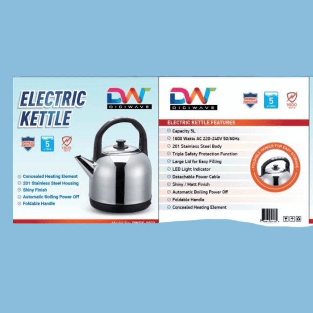 Digiwave 5.0L Kettle, 1600W, Concealed, DWSK-1031