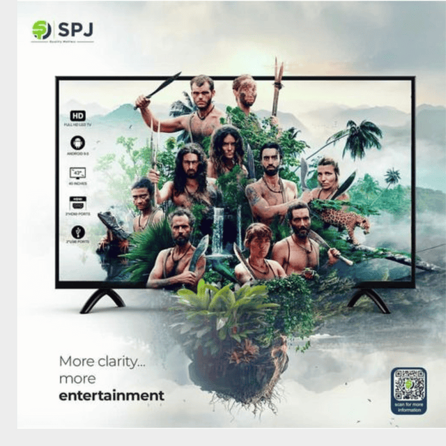 SPJ 43" LED Smart Android TV, HDR - Black