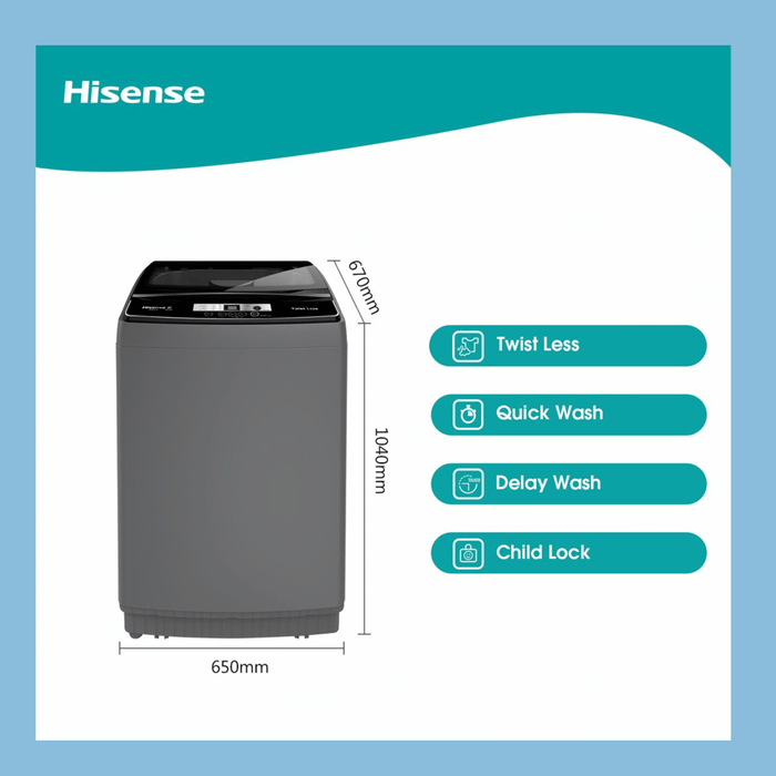 Hisense 16kg Top Load Washing Machine - WTX1602T - KWT Tech Mart Uganda