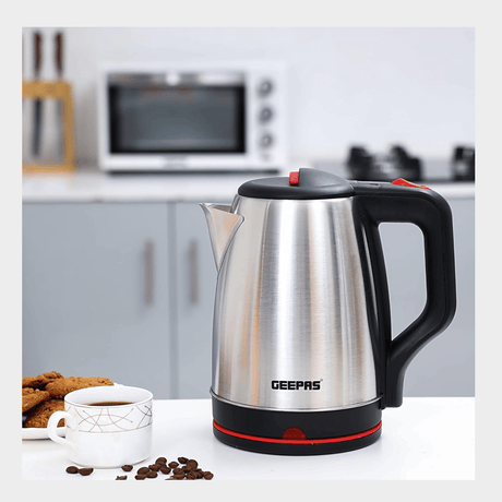 Geepas 1.8L Stainless Steel Kettle, 1500W, Cordless, GK38044 - KWT Tech Mart Uganda