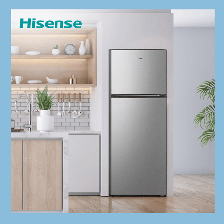 Hisense 599L Fridge, Double Door Frost Free Top Mount Freezer Refrigerator RT599N4ASU – Silver