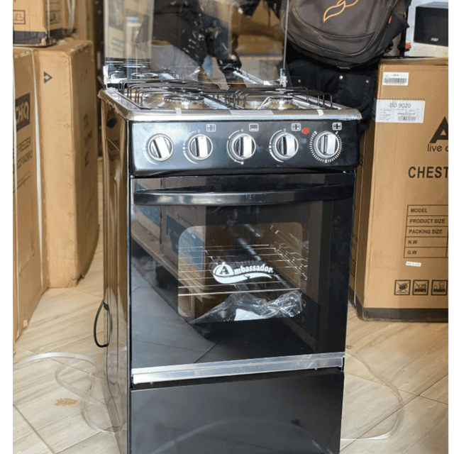 Ambassodor 50x50cm Cooker, 3 Gas + 1Electric Stainless Steel