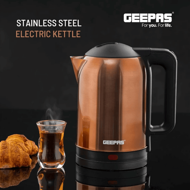 Geepas Stainless Steel Electric Kettle 1.8L - Fast Boiling Kettle - GK38053