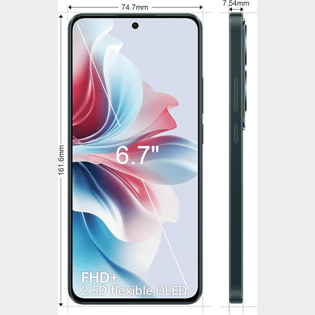Oppo Reno11 5G – 12GB RAM, 256GB ROM, 50MP, 5000mAh – Grey/Green
