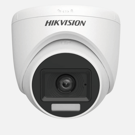 Hikvision 2 MP Smart Hybrid Light Audio Fixed Turret Camera DS-2CE76D0T-LPFS – 20 m Night Vision