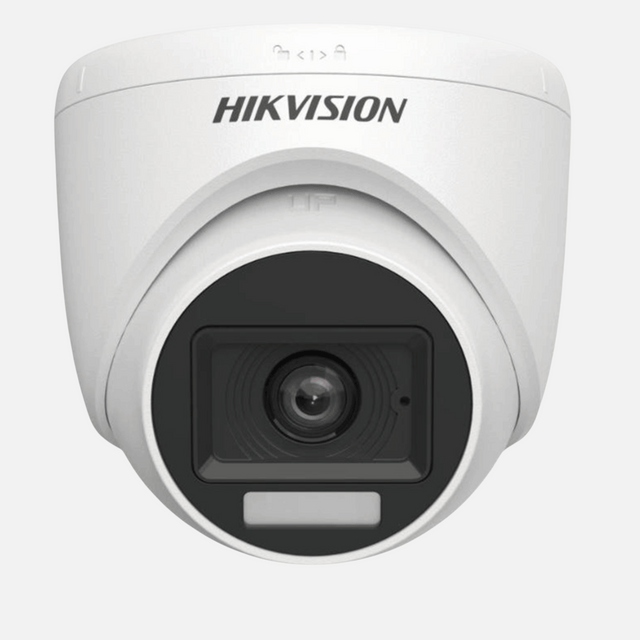 Hikvision 2 MP Smart Hybrid Light Audio Fixed Turret Camera DS-2CE76D0T-LPFS – 20 m Night Vision