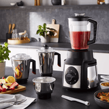 Geepas 5-In-1 Mixer Grinder - 1000W Copper Motor & Stainless Steel Jars - GSB5457N