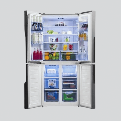Hisense 610L Fridge, 4 Door Refrigerator, Silver
