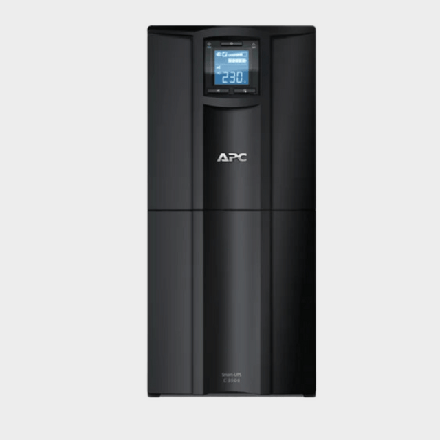 2.1kW, 3kVA, APC Smart-UPS SMC3000I; Tower, 230V, 8x IEC C13+1x IEC C19 outlets, USB and Serial communication, AVR, Graphic LCD