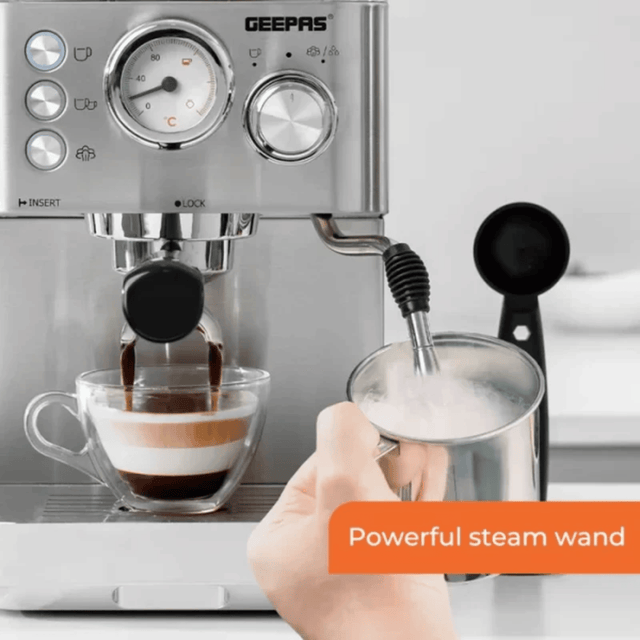 Geepas 1.8L Espresso & Cappuccino Coffee Machine, GCM1523 - KWT Tech Mart Uganda