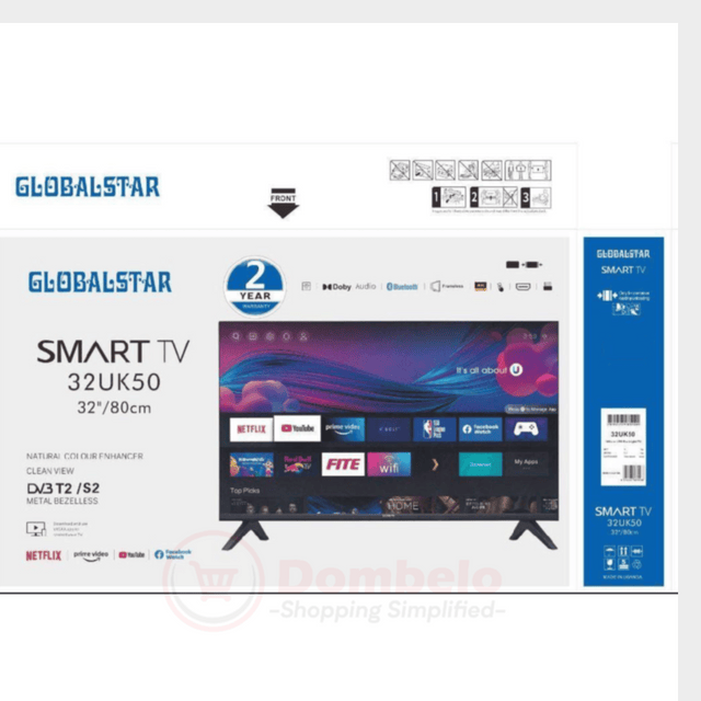 Globalstar 32" LED Smart Android TV, HDR - Black