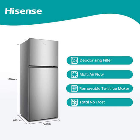 Hisense 488L Double Door Fridge - Frost-Free Top Mount Freezer (RT488N4ASU)