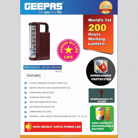 Geepas Rechargeable LED Lantern GE5511