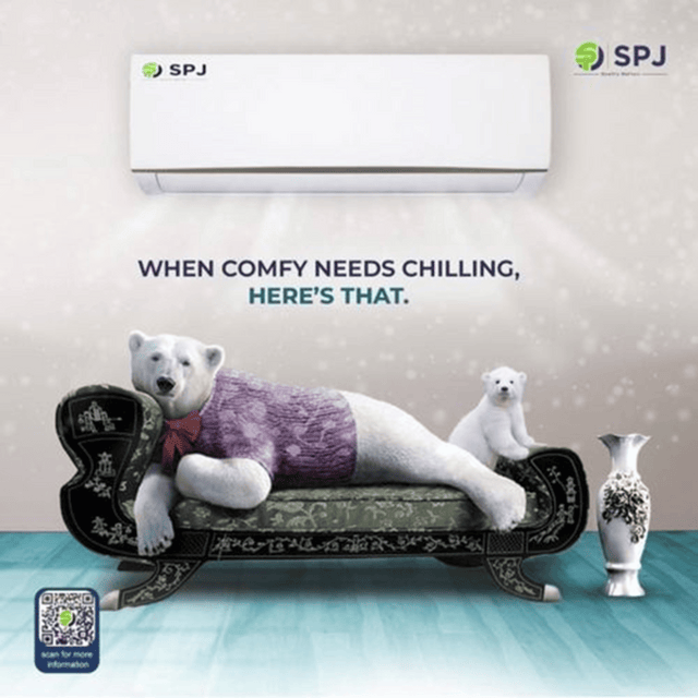 SPJ 9000 BTU Wall Split Air Conditioner – R410a, White