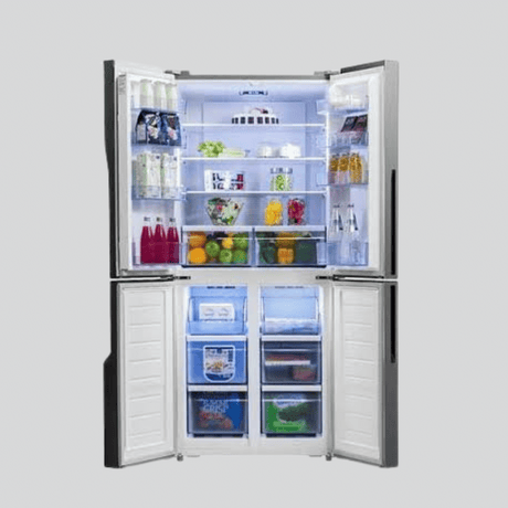 Hisense 610L Fridge, 4 Door Refrigerator, Black Mirror
