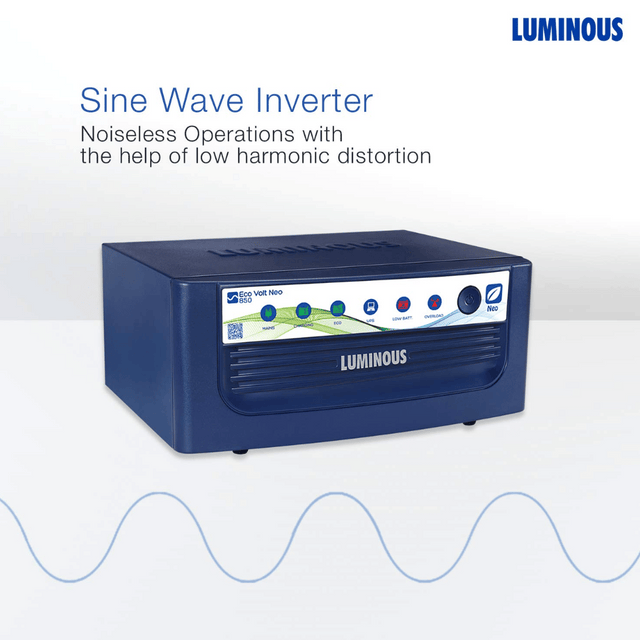 Luminous Eco Volt Neo 700VA 12V Pure Sine Wave Inverter - Backup UPS & Solar Inverter for home, office & shops