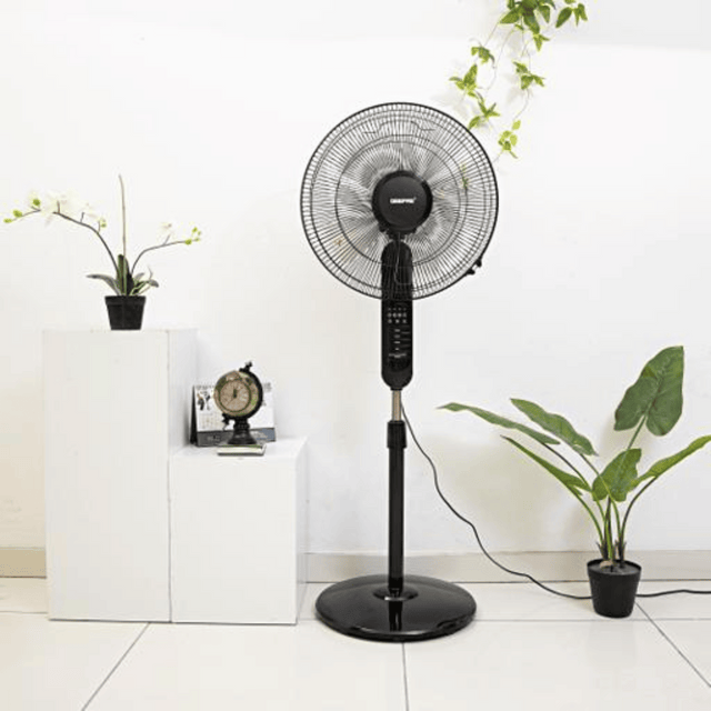 Geepas 16" Stand Fan with Remote - 3 Speed, LED Display, Timer - GF9489