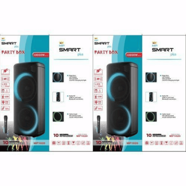 Smart Plus 10" Rechargeable Speaker with Wireless Microphone - MP1020