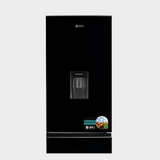 SPJ 429L Fridge, Bottom Mount Refrigerator with Dispenser Black Glass