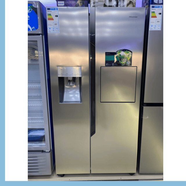 Hisense 700L Fridge, Side-by-Side Refrigerator - Water & Ice Maker Included