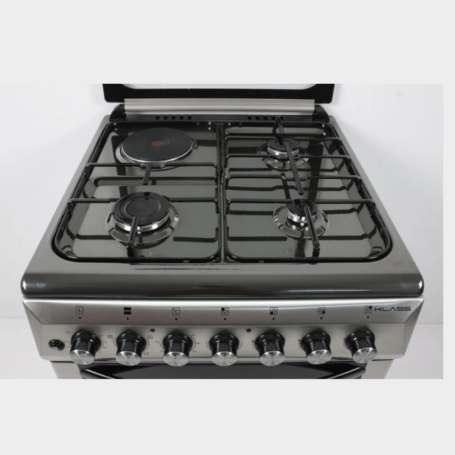 KLASS 50x60cm Free Standing Cooker, 3 Gas + 1 Electric Black