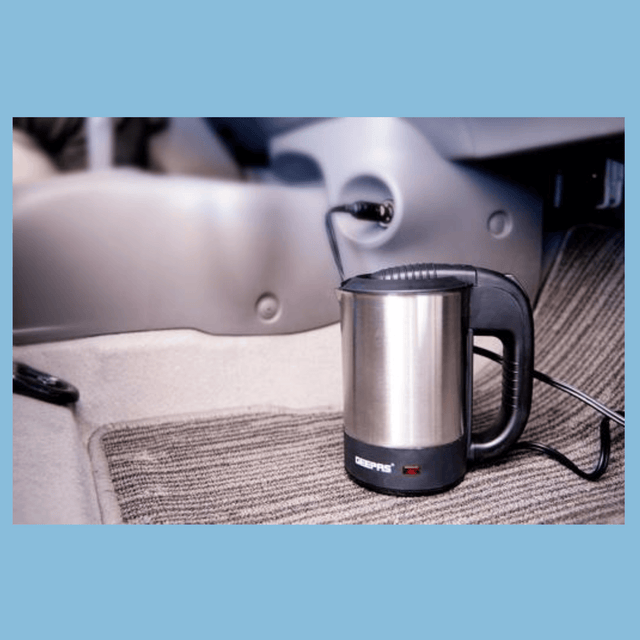 Geepas 12V Stainless Steel Car Kettle - 500ml Water Heater for Caravans - GK38041