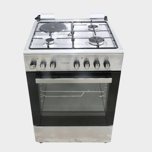 Titan 60x60cm Free Standing Cooker, 3 Gas + 1 Electric Plate - KWT Tech Mart Uganda