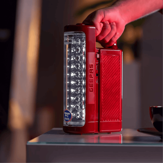 Geepas Rechargeable LED Lantern, Red & Black - Pack of 2 - GE5566