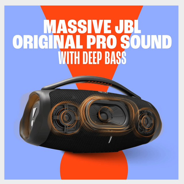 JBL Boombox 3 Bluetooth Speaker, Waterproof – Black