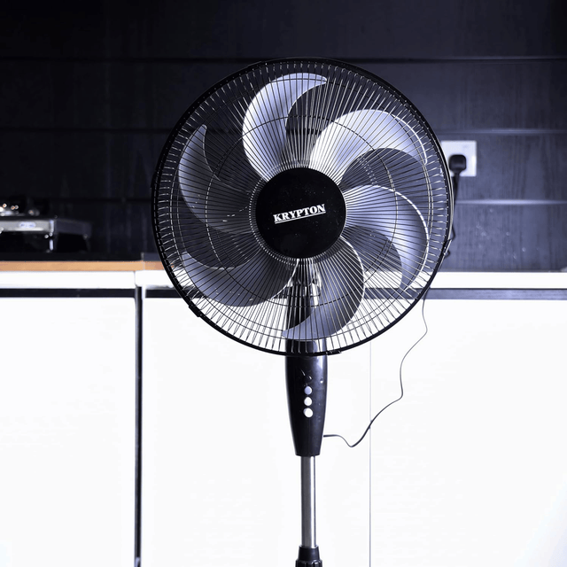 Krypton 16-inch Stand Fan with Remote, Black KNF6274 - KWT Tech Mart Uganda