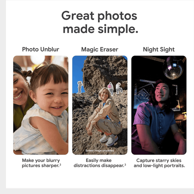 Google Pixel 7a – 8GB RAM, 128GB ROM, 64MP, 4385mAh – Black