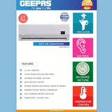 Geepas Split Air Conditioner, 1.5 Ton - HEPA Filter, Turbo Function, 360° Air Flow - GACS18025CU