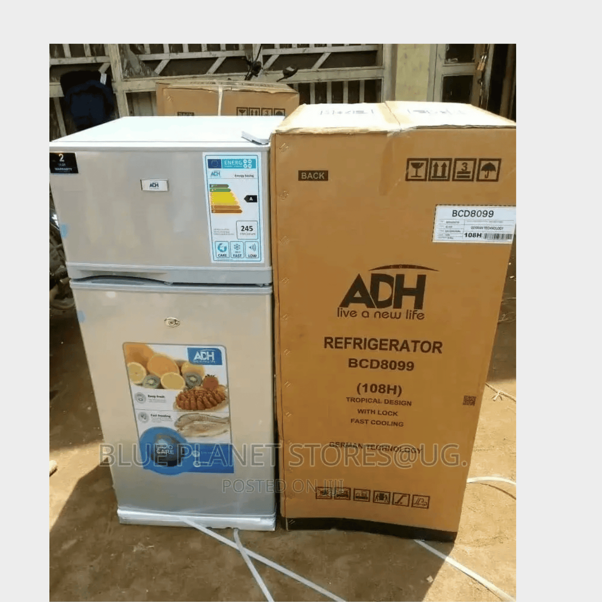 ADH 108L Double Door Refrigerator BCD-108 - KWT Tech Mart Uganda