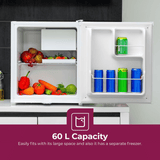 Geepas 60L Single Door Refrigerator - Compact & Energy Saving, GRF654WPEN