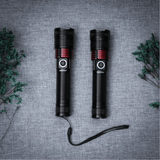 Geepas Rechargeable LED Flashlight Combo - High Brightness Flashlight - GFL4667