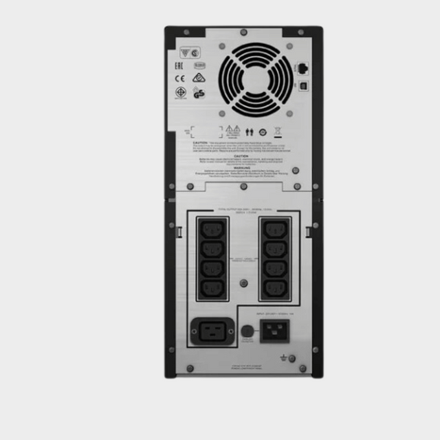 2.1kW, 3kVA, APC Smart-UPS SMC3000I; Tower, 230V, 8x IEC C13+1x IEC C19 outlets, USB and Serial communication, AVR, Graphic LCD