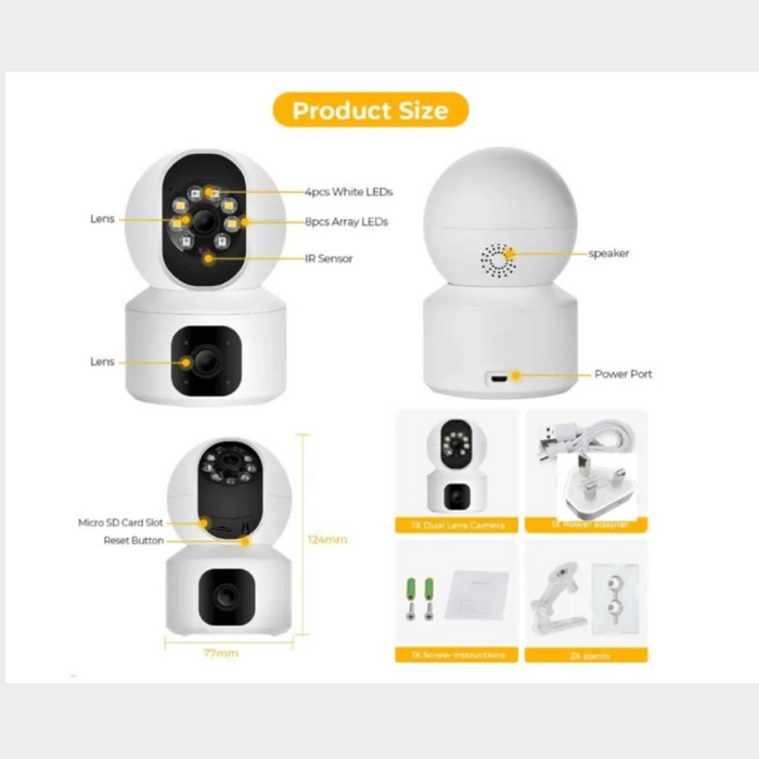 V380 V9L Dual‑Lens 2MP WiFi Indoor CCTV Camera