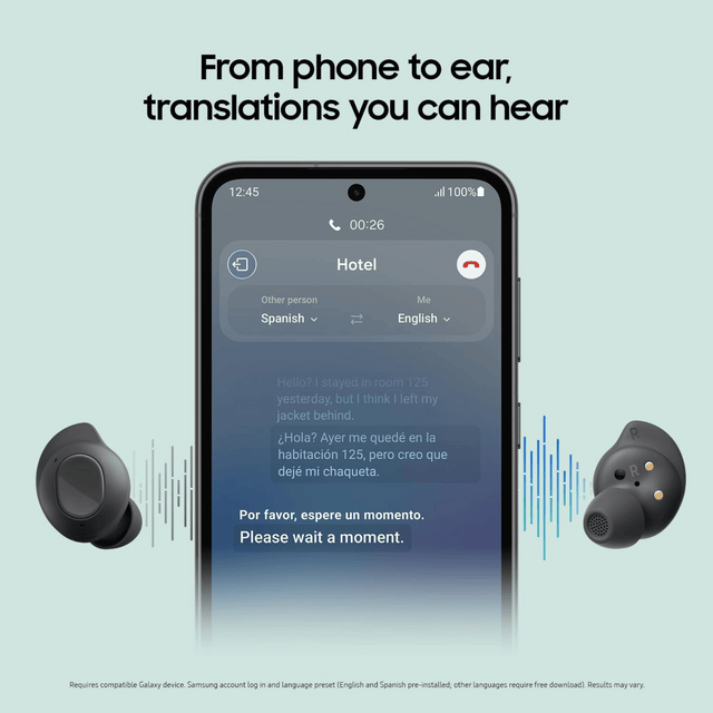 Samsung Buds FE – Wireless Earbuds, 60mAh Battery – Black