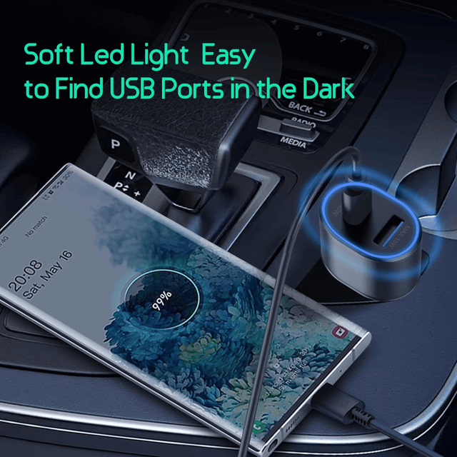 Samsung Car Charger – 45W USB-C to USB-C Fast Charging Adapter