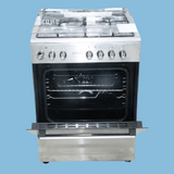 Titan 60x60cm Free Standing Full Gas Cooker, 4 Gas Burners, Gas Oven & Grill – TN-FC6400XA – Silver