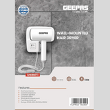 Geepas 1200W Hair Dryer + Wall Mount GHD86073