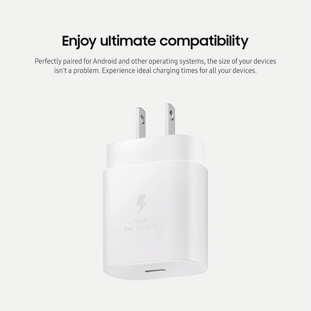 Samsung Charger – 25W Adapter, USB-C to USB-C Fast Charger