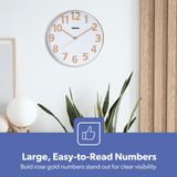 Geepas 3D Wall Clock Gold GWC26013